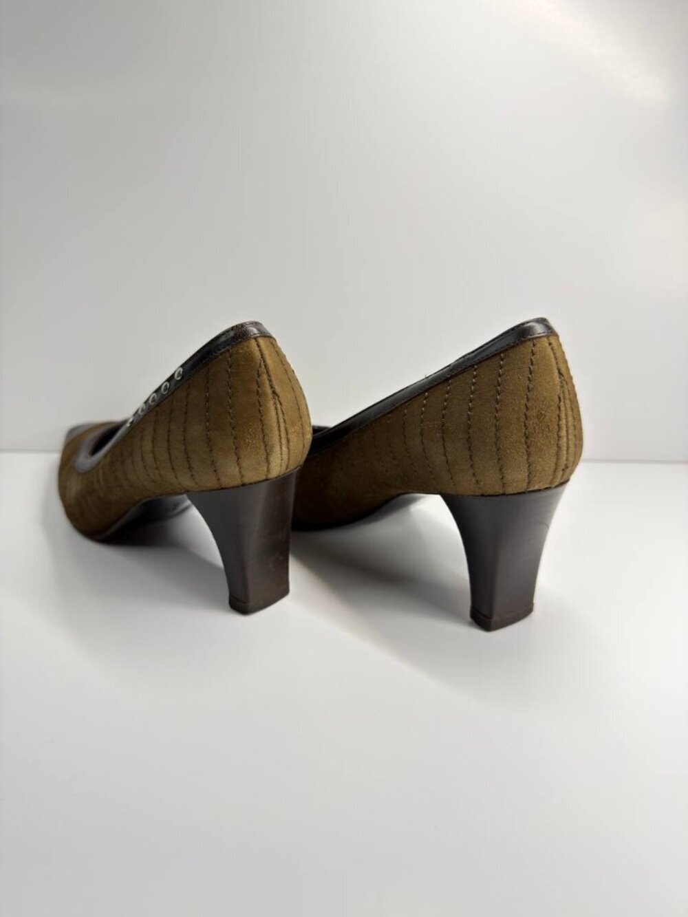 Valentina Rangoni Suede & Leather Heels – Women’s US 5.5B – Made in Italy - Picture 12 of 15